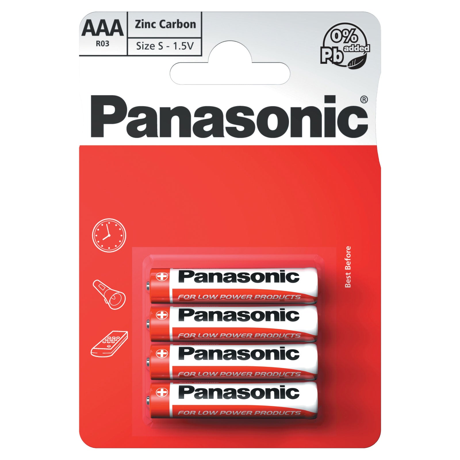 Panasonic Batteries 4PK AAA 4 Zinc Carbon Panasonic Batteries 4PK AAA 4 Zinc Carbon